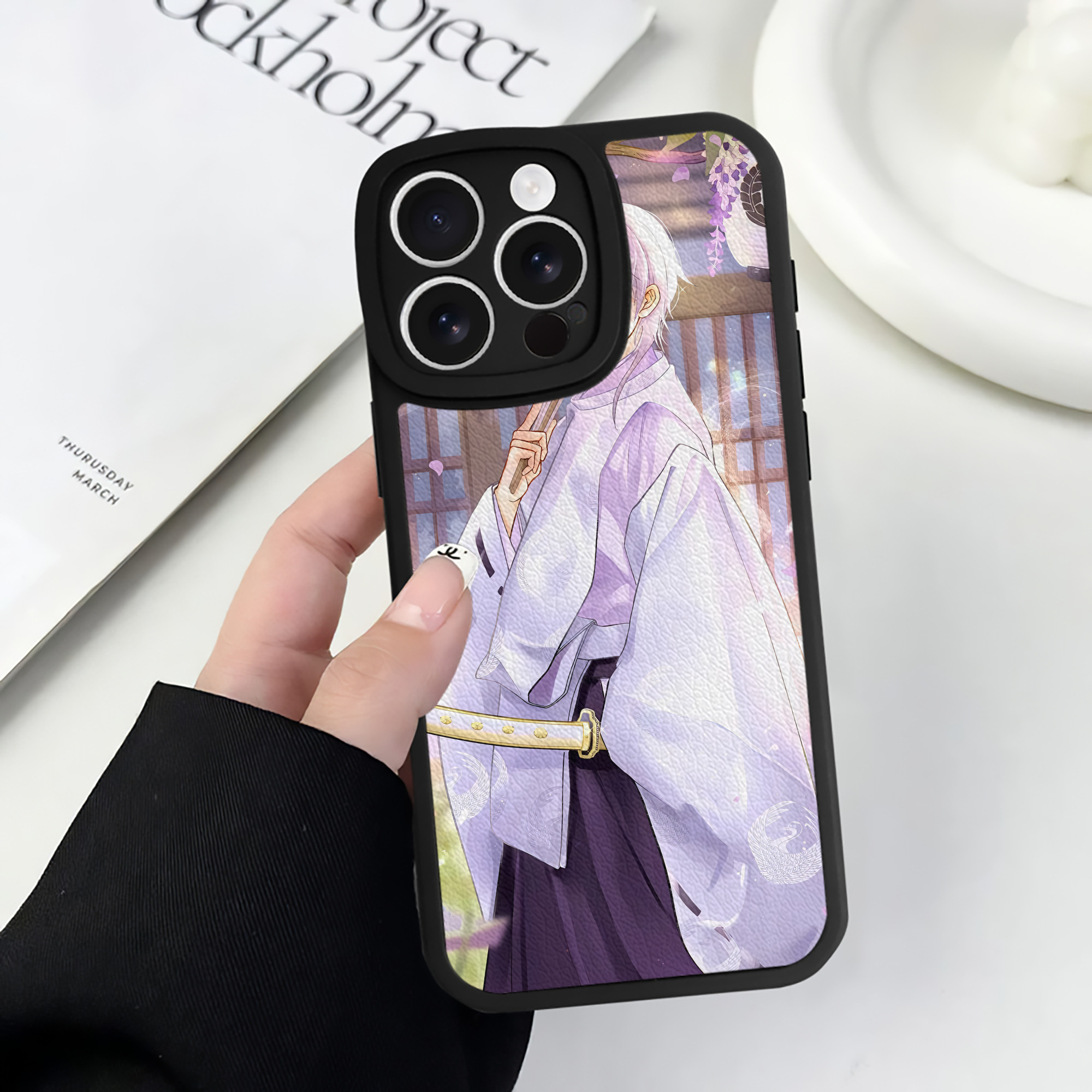 （画像用） 刀剣乱舞 Touken Ranbu 【iPhone 16シリーズ対応】シリコンスマホケース（レザー調） 材質：シリコン
